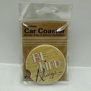 CounterArt Be Kind Always Absorbent Stoneware Car Coaster Made in USA